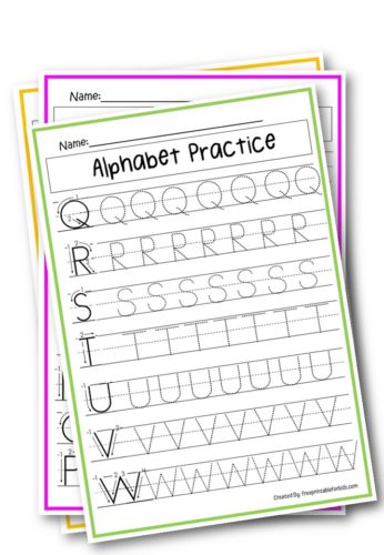 Alphabet practice sheet