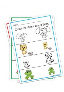 Big and Small Worksheets for kids Template