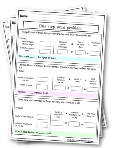 Two step word problems- Grade 3