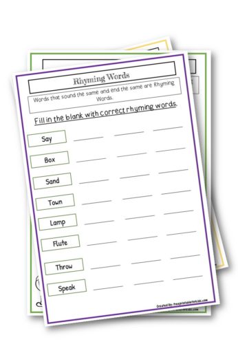 Rhyming words Third Grade