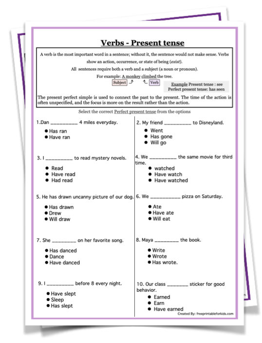 Perfect Present Tense