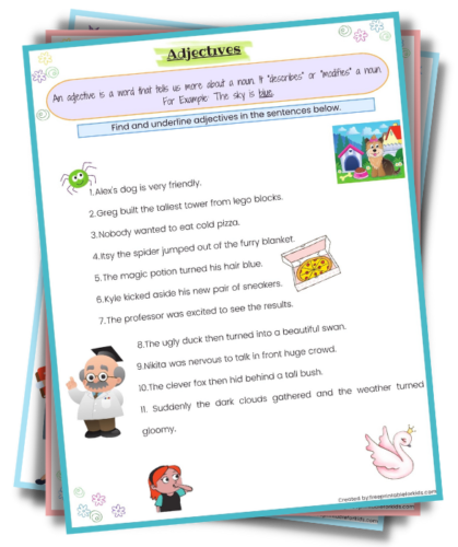 Adjectives Worksheets